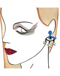 Yazbukey - Blue Bette Davis Eye Earrings - Lyst