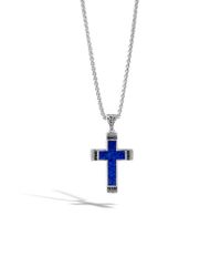 John Hardy | Blue Classic Chain Cross Pendant for Men | Lyst