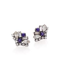 DANNIJO | Blue Keri Crystal Stud Earrings | Lyst