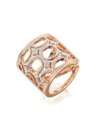Rebecca - Pink Seventies - 18 Kt Rose Gold Over Bronze Ring With Glitter - Lyst