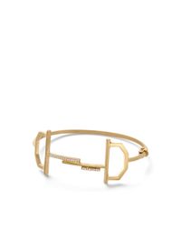 Monique Péan | Metallic Hinged Bangle with White Diamonds | Lyst