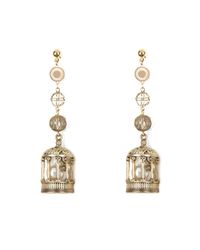 Nicole Miller | Metallic Birdcage Drop Earrings | Lyst