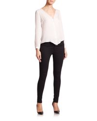 Elizabeth and James | White Damaris Eyelash Fringe Silk Blouse | Lyst