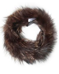 Yves Salomon Brown Double Loop Fur Scarf