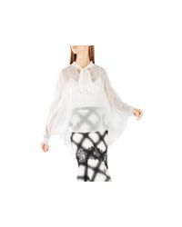 BCBGMAXAZRIA | White Katey Tie-neck Blouse | Lyst