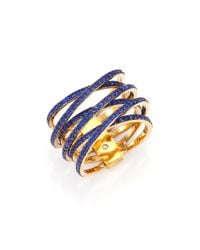 Michael Kors | Blue Parisian Jewels Pavé Crisscross Ring | Lyst