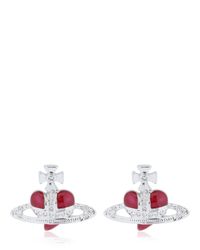 Vivienne Westwood | Red Heart Orbit Earrings | Lyst