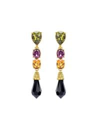 Oscar de la Renta | Black Diamond Pendant Drop Earrings | Lyst