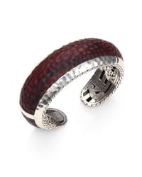 John Hardy | Red Palu Sterling Silver Rosewood Cuff Bracelet | Lyst