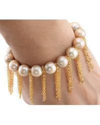 Anne Sisteron - Metallic Champagne Pearl Bracelet With Yellow Gold - Lyst