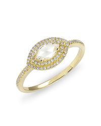 Anne Sisteron - Metallic 14kt Yellow Gold Diamond Marquis Double Halo Ring - Lyst