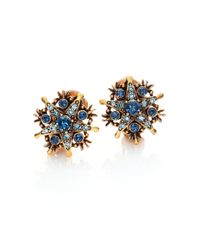 Oscar de la Renta | Metallic Crystal Stars Clip-on Earrings/goldtone | Lyst