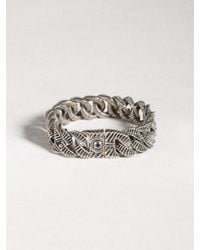 John Varvatos | Metallic Sterling Silver Snake Curb Link Bracelet for Men | Lyst