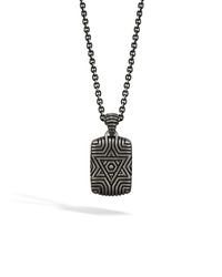 John Hardy | Gray Bedeg Small Octagon Star Of David With Blackoxidationtag Pendant for Men | Lyst