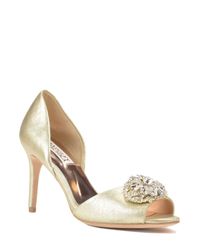 Badgley Mischka | Metallic Dana-ii Embellished Toe Evening Shoe | Lyst