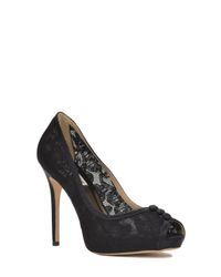 Badgley Mischka | Black Nerissa Lace Pump Evening Shoe | Lyst