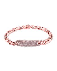 Anne Sisteron - Metallic 14kt Rose Gold Diamond Luxe Id Bracelet - Lyst