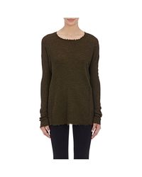 Helmut Lang Brown Frayed-edge Sweater