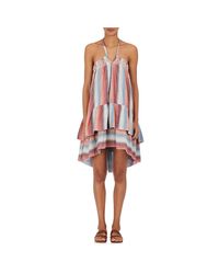 Warm Sunny Cotton Tiered Halter Dress
