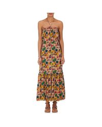 Warm Multicolor Jimmy Cotton Halter Maxi Dress