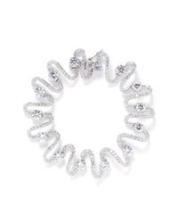 CZ by Kenneth Jay Lane | White Wave Cubic Zirconia Pavé Bracelet | Lyst