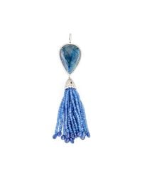 Nina Runsdorf | 25In 18K White Gold Iolite & Blue Sapphire Necklace With Blue Sapphire Tassel Pendant | Lyst