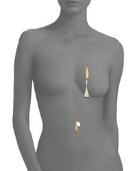 Chloé | Metallic Harlow Feathered Tassel Pendant Necklace | Lyst