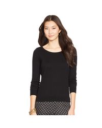 Ralph Lauren | Black Keyhole Ballet-neck Sweater | Lyst