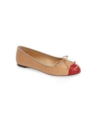 Charlotte Olympia | Brown Kiss Me Darcy Nude Leather Ballerina | Lyst