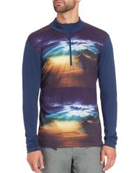 Helly Hansen | Blue Wool Graphic Half Zip for Men | Lyst
