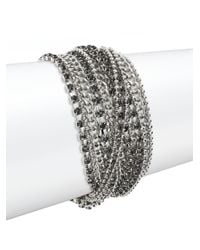 ABS By Allen Schwartz | Metallic Beaded Multi-row Chain Bracelet | Lyst