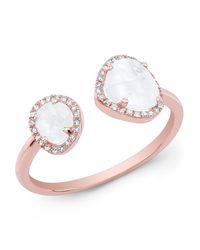 Anne Sisteron - Pink 14kt Rose Gold Moonstone Diamond Doublet Ring - Lyst