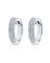 Anne Sisteron | 14kt White Gold Diamond Huggie Earrings | Lyst