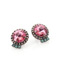 DANNIJO | Pink Bracco Button Earrings | Lyst