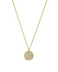 Cole Haan | Metallic Chevron Disc Pendant Necklace, Goldtone | Lyst