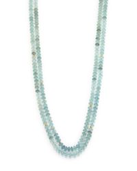 Lena Skadegard | Multicolor Moss Aquamarine & 18k Yellow Gold Long Beaded Strand Necklace | Lyst