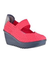 Bernie Mev - Pink Lulia Wedge Coral Fabric - Lyst