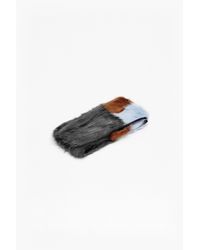 French Connection | Blue Colour Block Faux Fur Stole | Lyst