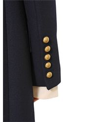 Chloé | Blue Double Breasted Compact Felted Wool Coat | Lyst