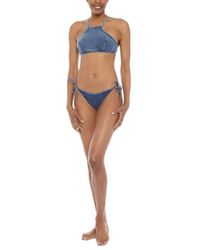 Seafolly Deja Blue High Neck Bikini Top - Denim
