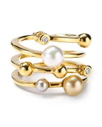 Majorica | Metallic Endless Simulated Pearl Ring | Lyst