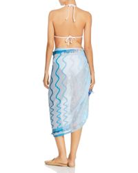 Echo Blue Zigzag Striped Pareo Swim Cover - Up