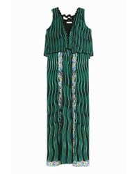 Mary Katrantzou | Green Fanburn Snuffbox-Print Crepe Maxi Dress | Lyst