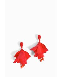 Oscar de la Renta | Red Impatiens Flower Drop Earrings | Lyst