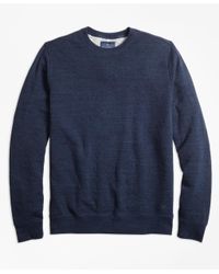 Brooks Brothers Blue Garment-washed Crewneck Sweatshirt for men