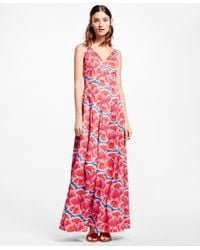 Brooks Brothers Red Floral-print Cotton Sateen Dress