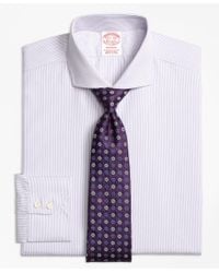 Brooks Brothers Purple Madison Classic-fit Dress Shirt, Alternating Framed Stripe for men
