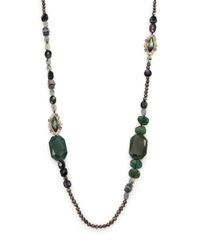 Alexis Bittar | Metallic Elements Punk Semi-precious Multi-stone Beaded Station Necklace | Lyst