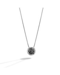 John Hardy | Black Slide Through Round Pendant On Whisper Chain Necklace | Lyst