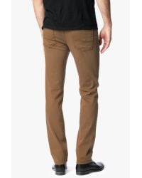 7 For All Mankind Brown Luxe Performance Colored Denim: Slimmy Slim Straight In Cognac for men